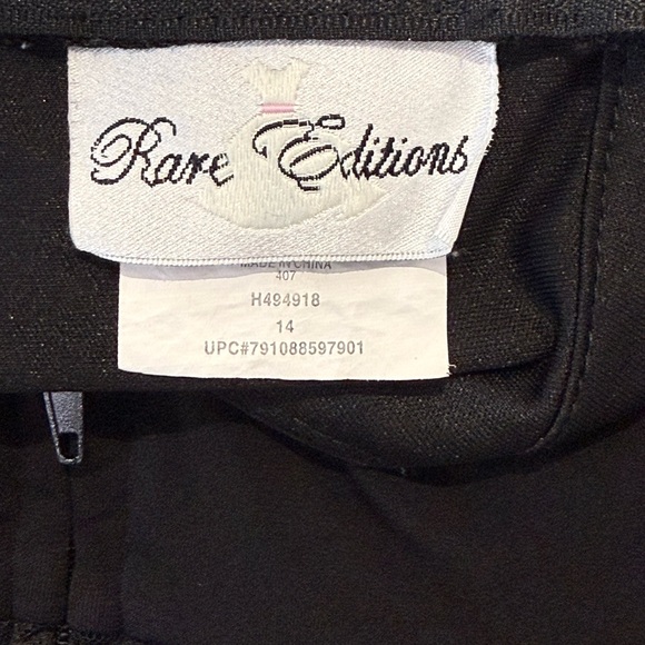 Rare Editions Black Dress with Gold Embellishments Girls Size 14 Formal Dance - Picture 7 of 10